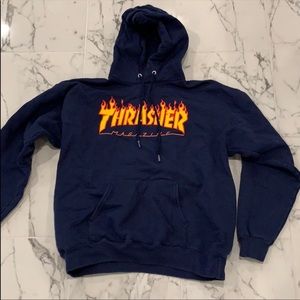 Navy blue thrasher hoodie